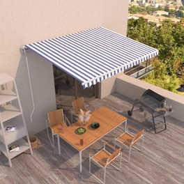 Τέντα Vidaxl Συρόμενη Αυτόματη 450x350cm - Λευκό/Μπλε