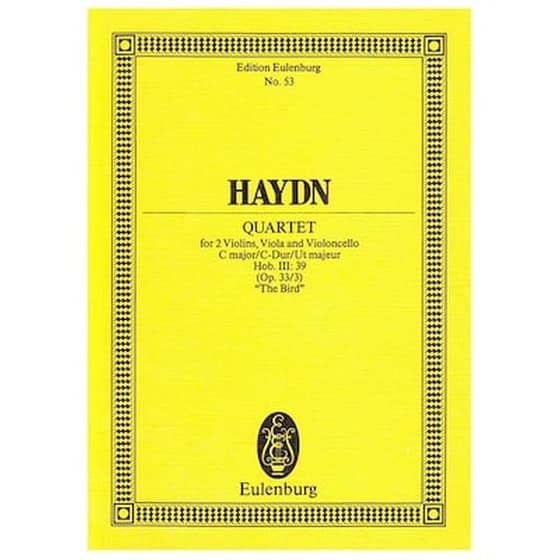 Βιβλίο Editions Eulenburg Haydn - Quartet In C Major Op.33/3 [pocket Score] image 0