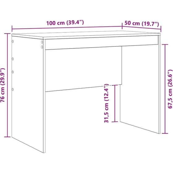 Γραφείο VidaXL 145,5x50x127 cm - Artisan Δρυς (2 τεμ.) image 12