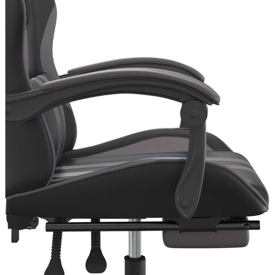 Καρέκλα Gaming VIDAXL 3143834 με Υποπόδιο από Τεχνητό Δέρμα - Γκρι image 7