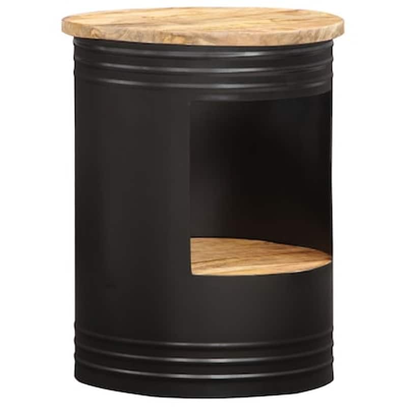 Τραπεζάκι Σαλονιού VidaXL από Μασίφ Ξύλο Μάνγκο 43x55cm - Μαύρο