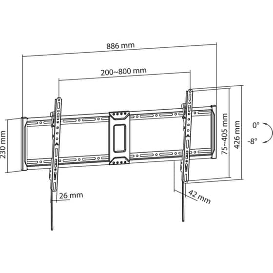 Βάση Τηλεόρασης Επιτοίχια Sbox PLB-5948T-2 με Κλίση 43" - 100" έως 75 kg image 6
