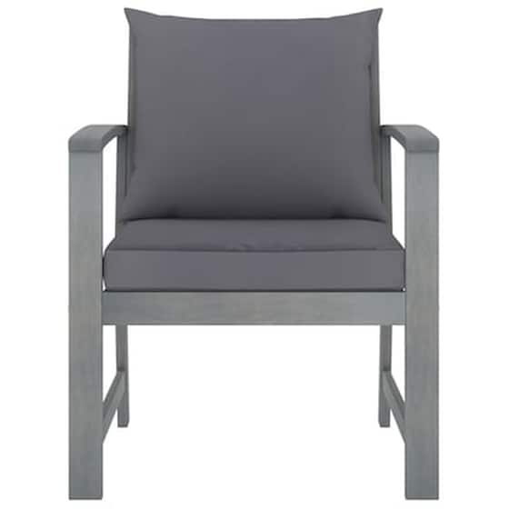 Καρέκλες Κήπου Vidaxl από Μασίφ Ξύλο Ακακίας Μαξιλάρια 2 Τεμ. 60.5x60.5x81cm - Καφέ image 2