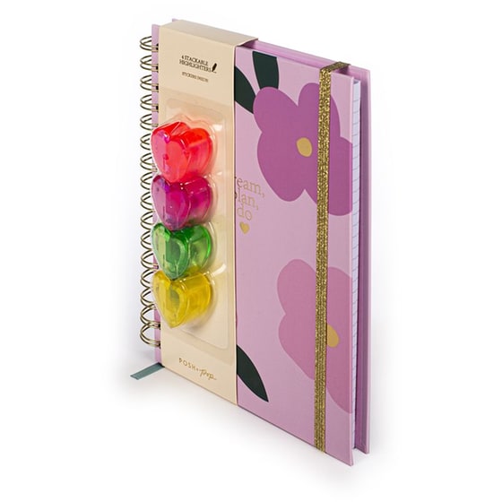 Σημειωματάριο Posh+Pop Flowers Με Αυτοκόλλητα & Υπογραμμιστές image 1