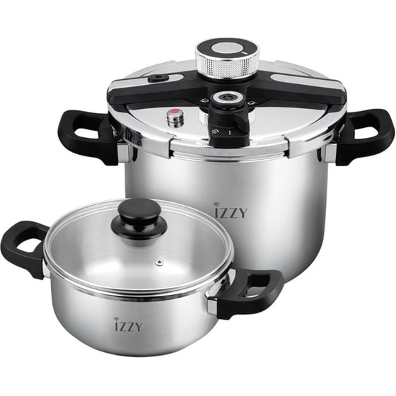 Σετ Χύτρα Ταχύτητας ΙΖΖΥ GOURMET 9 L + 5 L Inox image 0