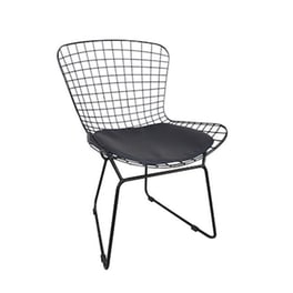 Καρέκλα Woodwell Μεταλλική Mesh με Μαξιλάρι Pu C10945 - Μαύρη