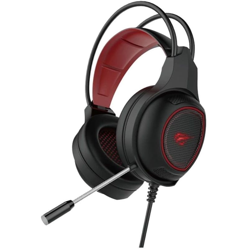 HAVIT Havit H2239d Gaming Ενσύρματα Ακουστικά 3.5mm/USB με LED Φωτισμό Μαύρα/Κόκκινα