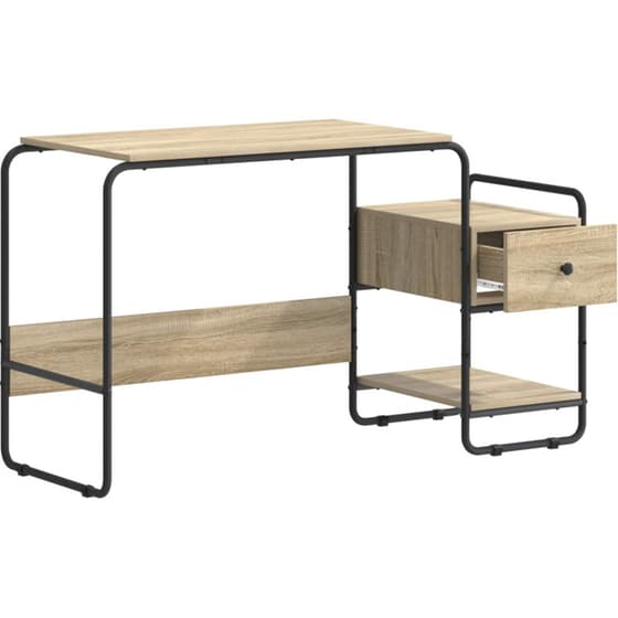 Γραφείο VidaXL με Αποθηκευτικό Χώρο 131,5x50x75,5 cm - Sonoma Δρυς image 2
