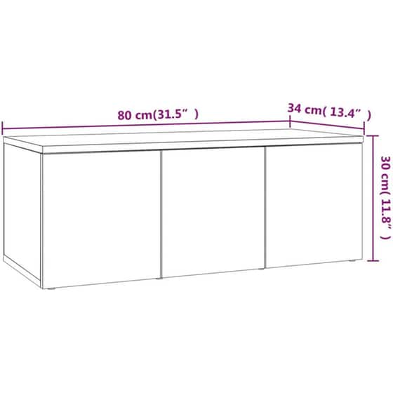 Έπιπλο Τηλεόρασης VidaXL από Μοριοσανίδα 80x34x30cm - Γκρι image 9