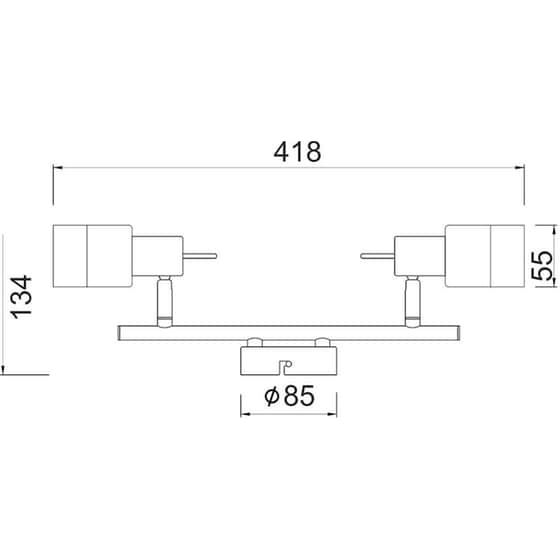 Σποτ Δίφωτο Aca Platinum Mc6562 Μεταλλικό - Ασημί image 1