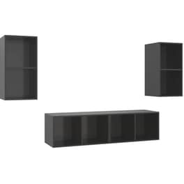 Έπιπλο Τηλεόρασης VidaXL Μοριοσανίδα 4 Τμχ 37x37x72cm - Γυαλιστερό Γκρι
