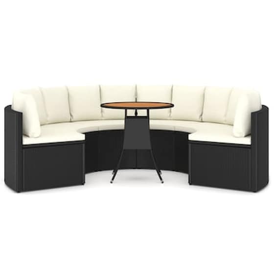 Σετ Σαλόνι Κήπου Vidaxl από Ρατάν με Μαξιλάρια 7 Τμχ - Λευκό image 2