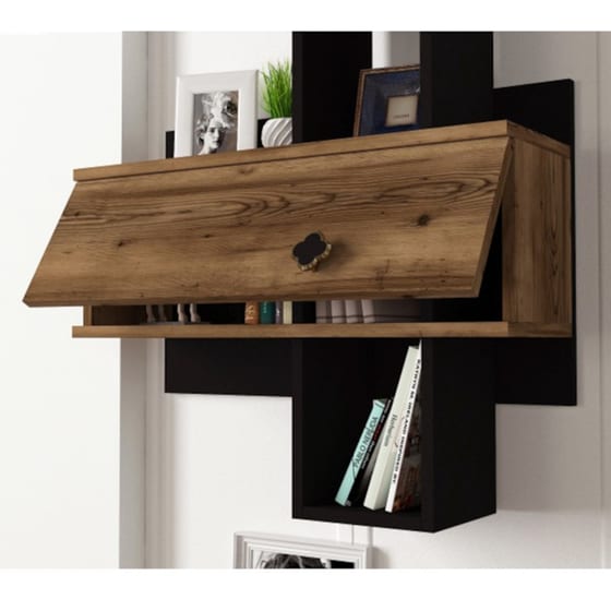 Έπιπλο Τηλεόρασης 24Mall Boom από Μοριοσανίδα 180x35x49 cm - Καφέ/Μαύρο image 5