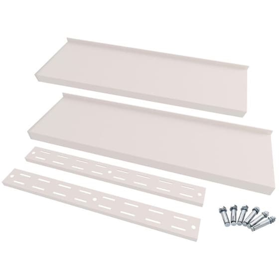Ράφια Τοίχου VidaXL από  Ανοξείδωτο Ατσάλι 200x30 cm 2 Τμχ - Ασημί/Λευκό image 5