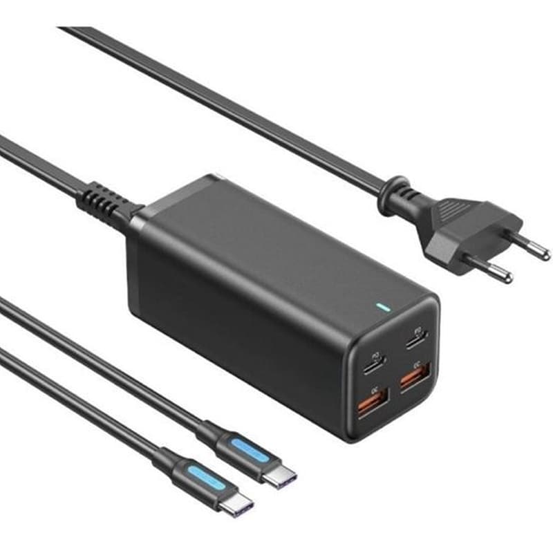 Φορτιστής Πρίζας Vention FBSBG-EU USB-C GAN 100W - Μαύρο