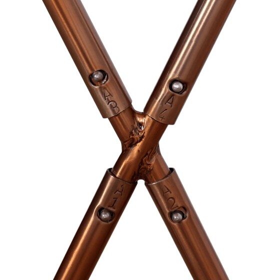 Πολυθρόνα Πεταλούδα Vidaxl από Δέρμα 74x66x90 cm - Καφέ/Λευκή image 8