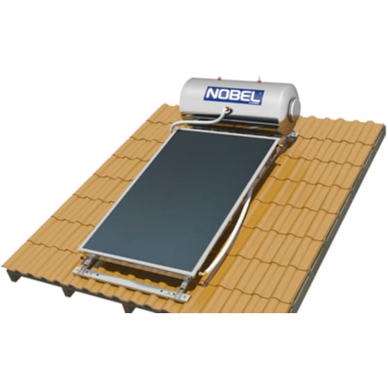 Ηλιακός Θερμοσίφωνας NOBEL Classic Inox 160L/2.6τμ Τριπλής Ενέργειας Κεραμοσκεπής image 5