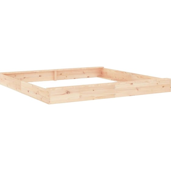 VidaXL Αμμοδόχος με Καθίσματα Τετράγωνη 200x200x20cm Ξύλινη - Φυσικό Χρώμα Ξύλου image 1