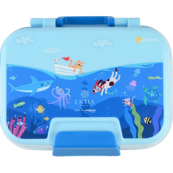 Φαγητοδοχείο με Κουτάλι και Πιρούνι Estia Home Art Save the Aegean Ocean Play 1030 ml image 0