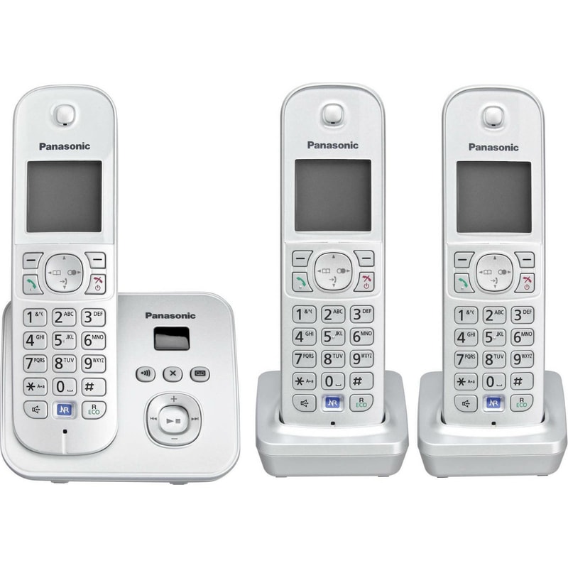 PANASONIC Ασύρματο Τηλέφωνο Panasonic KX-TG6823 Trio - Pearlsilver