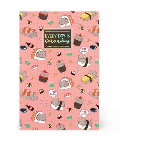 Σημειωματάριο Legami Ριγέ Quaderno Medium Α5 Sushi Cat image 0