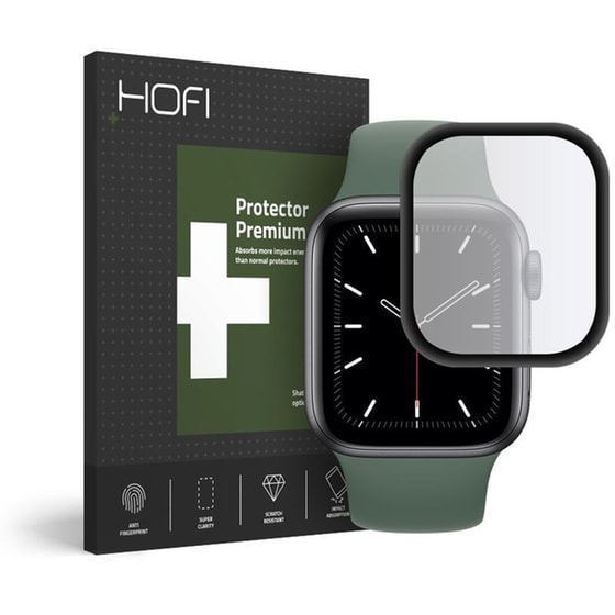 Προστασία Οθόνης Hofi Hybrid Glass για Apple Watch 44mm - Black image 0