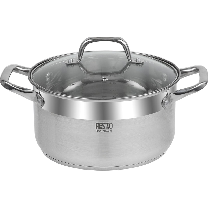 RESTO Κατσαρολάκι Ρηχό RESTO Casserole-RE92004 από Ανοξείδωτο Ατσάλι 22 cm 4.6 L Inox