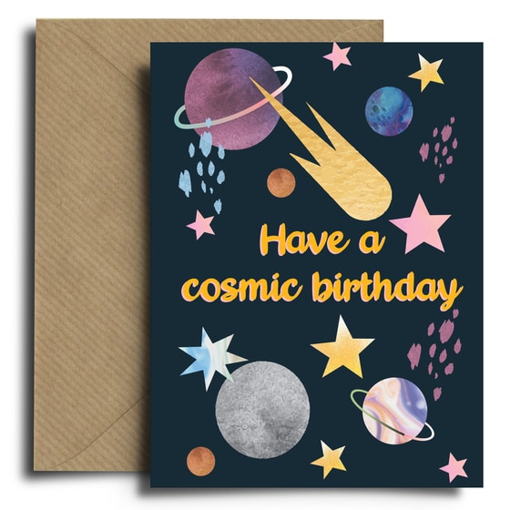 Ευχετήρια Κάρτα Spread The Magic Kraft Cosmic Birthday - 12x17cm image 0