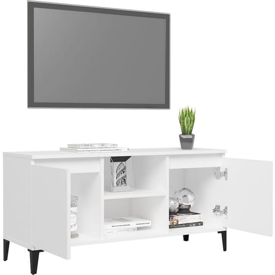 Έπιπλο Τηλεόρασης VidaXL από Μοριοσανίδα 103.5x35x50cm  - Λευκό image 3