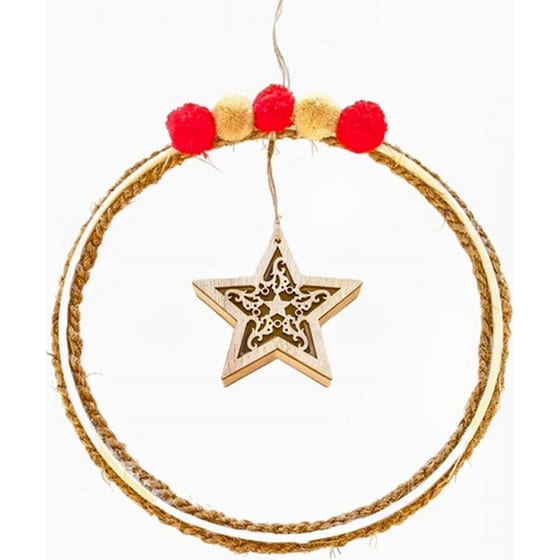 Χριστουγεννιάτικο Διακοσμητικό Στεφάνι Feelboho Αστέρι Ξύλινο image 1