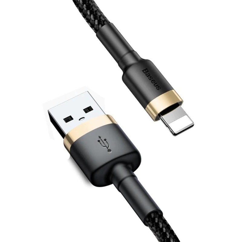 Καλώδιο Baseus Cafule Braided USB to Lightning 2m - Μαύρο/Χρυσό