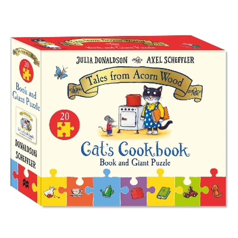 Cats Cookbook Book and Giant Puzzle Gift Set