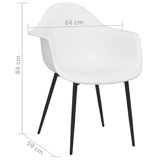 Καρέκλες Τραπεζαρίας Vidaxl από Πολυπροπυλένιο 4 Τμχ - Λευκές image 6
