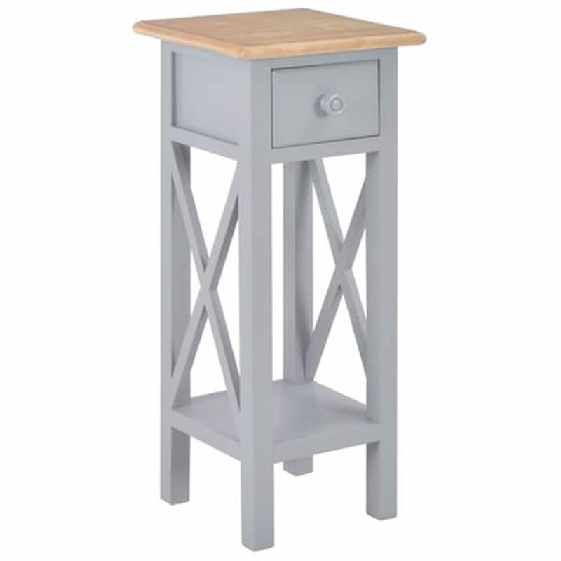 Vidaxl Τραπεζάκι Βοηθητικό Γκρι 27 X 27 X 65,5 Εκ. Ξύλινο