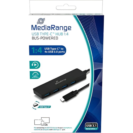 MediaRange MRCS508 USB Hub 4-Port USB 3.0 συμβατό με USB-C image 2
