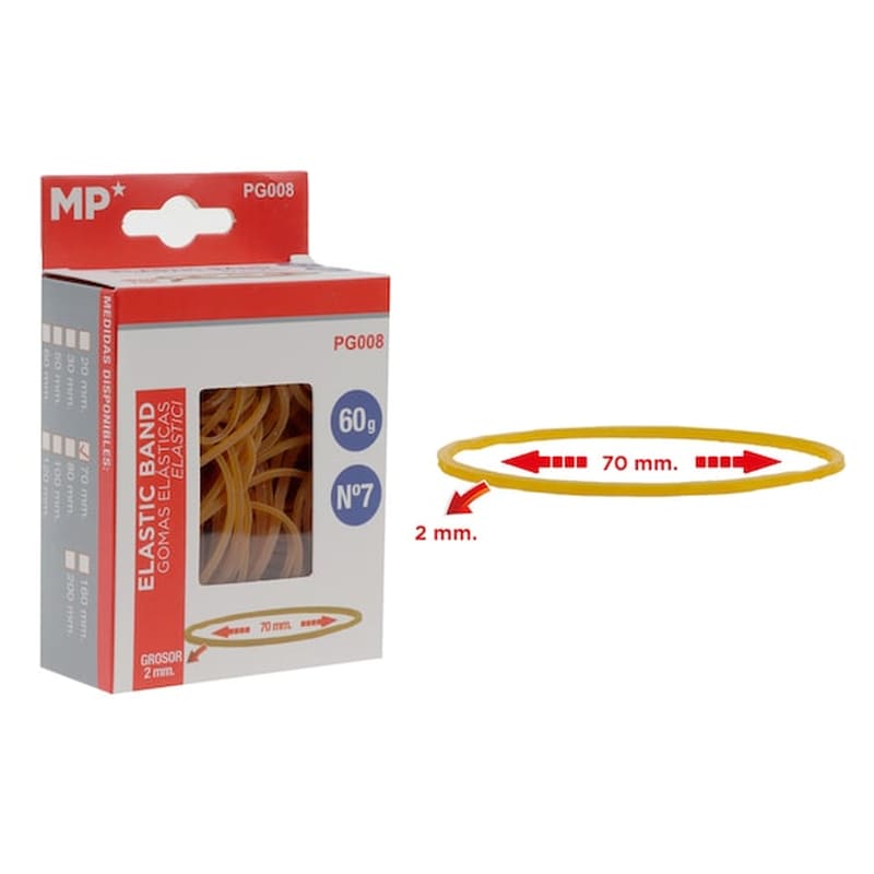 MP Mp Λαστιχάκια Συσκευασίας Pg008 Σε Κουτί, No7, 2x70mm, 60g