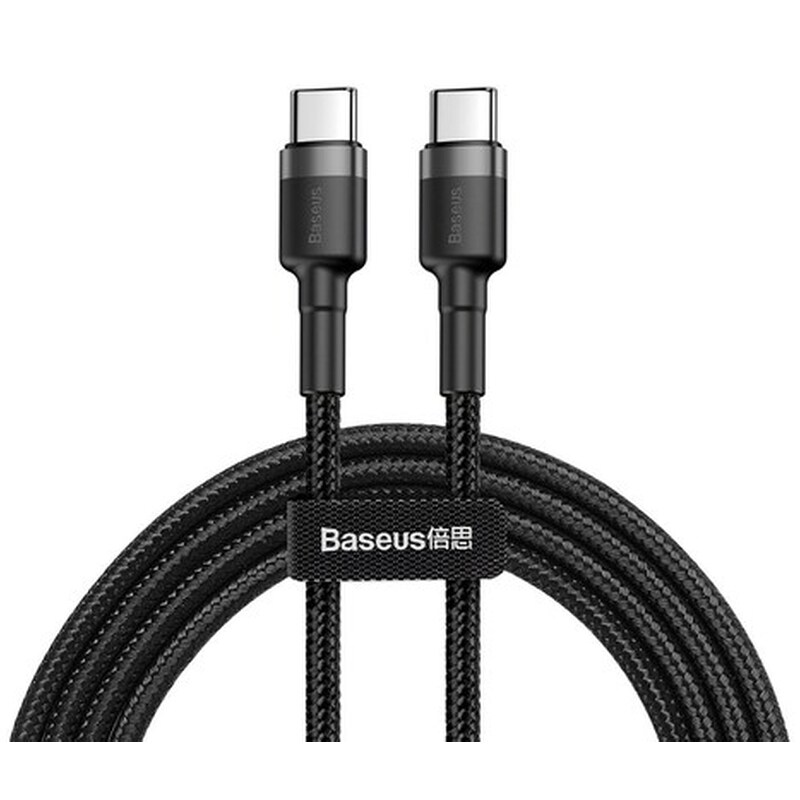 Baseus Καλώδιο Usb Type-c Catklf-gg1, 3a 60w, Pd2.0, 1m, Μαύρο-γκρι