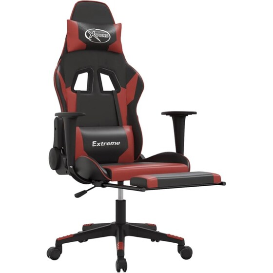 Καρέκλα Gaming VIDAXL 3143706 με Υποπόδιο από Τεχνητό Δέρμα - Μαύρο image 4