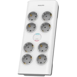 Πολύπριζο Ασφαλείας Philips SPN7080WA/GRS 8 Θέσεων 2m - Μαύρο