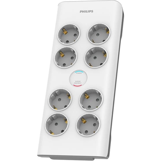 Πολύπριζο Ασφαλείας Philips SPN7080WA/GRS 8 Θέσεων 2m - Μαύρο image 0