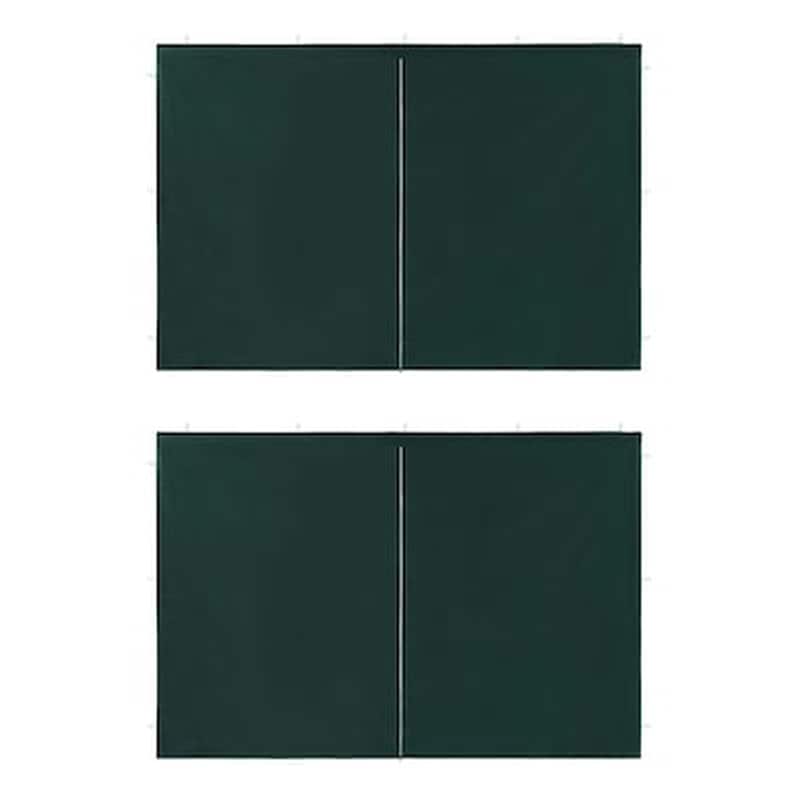 Vidaxl Τοιχώματα Τέντας Εκδηλώσεων 2 Τεμ. Πράσινο Από Pe Με Φερμουάρ