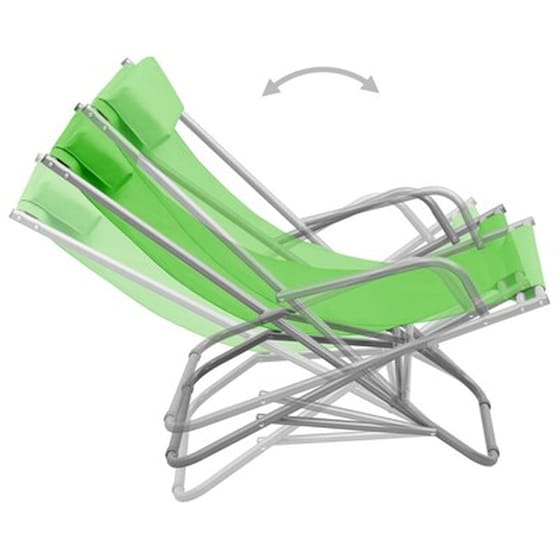 Σεζλόνγκ VidaXL Πτυσσόμενες  από Ατσάλι/PVC 69x61x94 cm 2 Τμχ - Λαχανί image 5