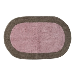 Πατάκι Μπάνιου Das Home Bathmats 0669 Οβάλ από Βαμβάκι 50x80 cm - Καφέ/Ροζ