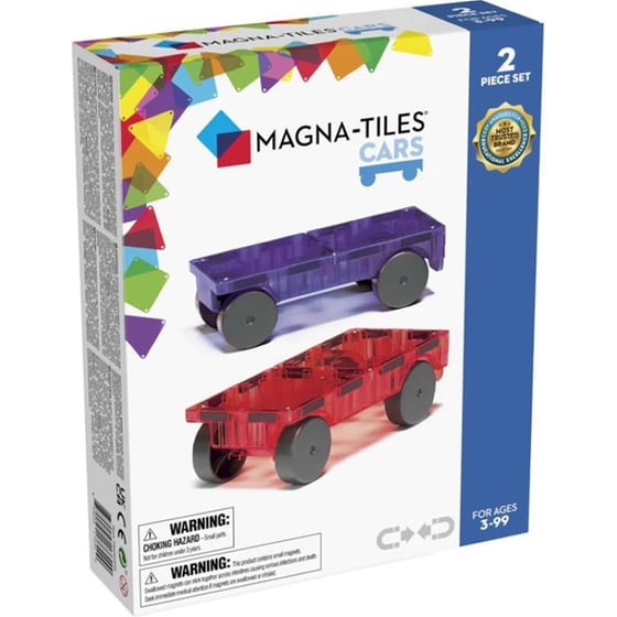 Magna-Tiles® Cars Μαγνητικό Παιχνίδι Κατασκευών Μωβ/Κόκκινο - 2 Κομμάτια (16022PR) image 0