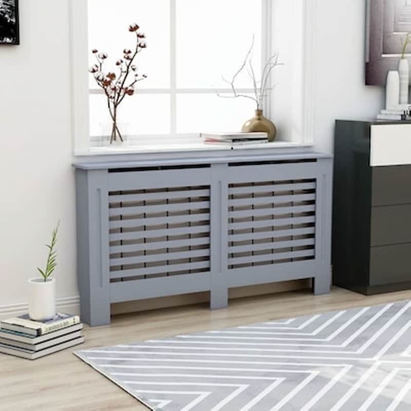 VIDAXL Vidaxl Κάλυμμα Καλοριφέρ Ανθρακί 152 X 19 X 81 Εκ. Από Mdf