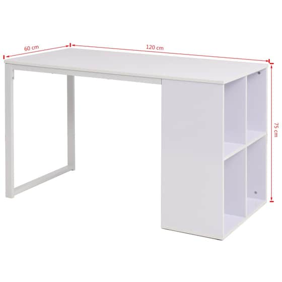 Γραφείο Βιβλιοθήκη VidaXL από Μοριοσανίδα 120x60cm - Λευκό image 6