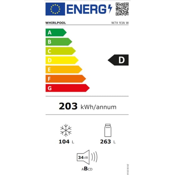 WHIRLPOOL W7X 93A W Total No Frost 367 Lt Λευκό Ψυγειοκαταψύκτης image 9