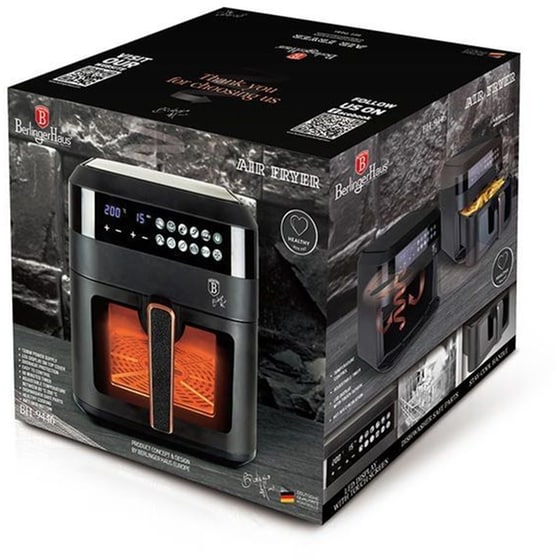 BERLINGER HAUS BH-9446 με Αποσπώμενο Κάδο 1300 W 6.3 L Μαύρο Φριτέζα Αέρος image 4