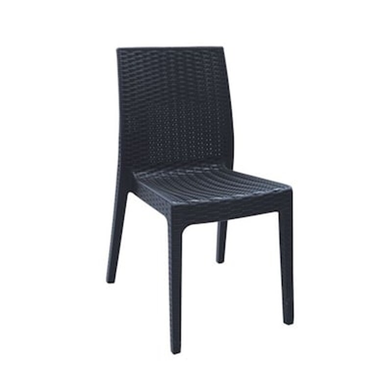Καρέκλα Πλαστική Ανθρακί Rattan Look C9575