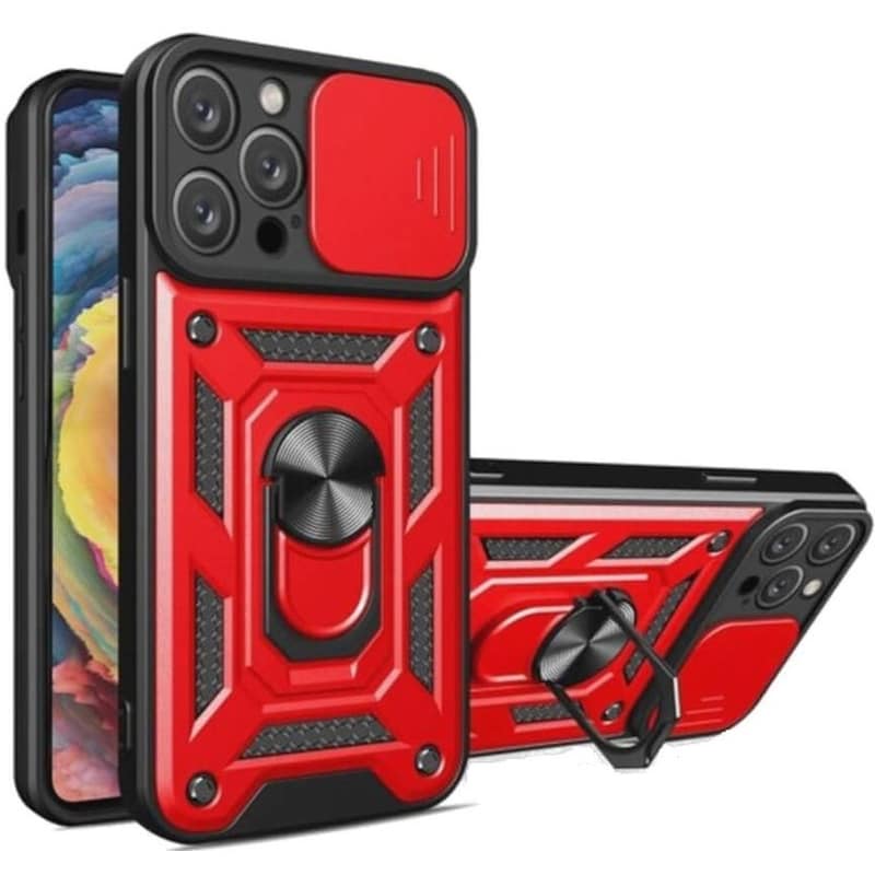 Θήκη Apple iPhone 15 Pro - Bodycell Armor SlideRing Holder - Red BODYCELL